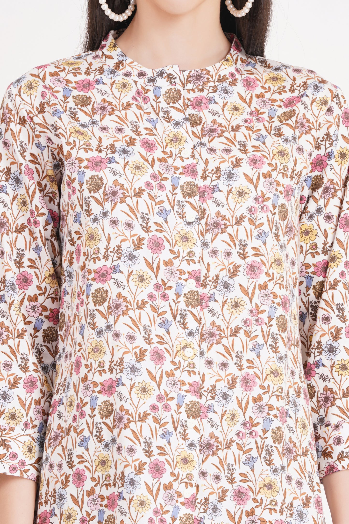 Vintage Flora Short Kurti