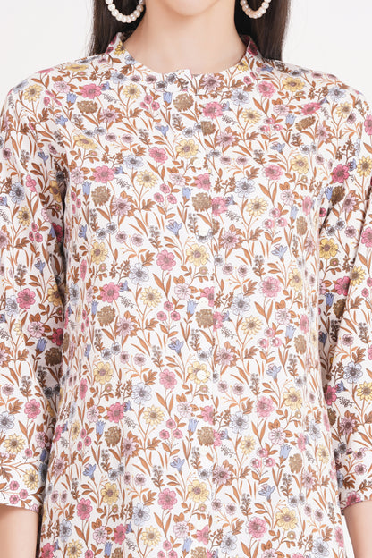 Vintage Flora Short Kurti