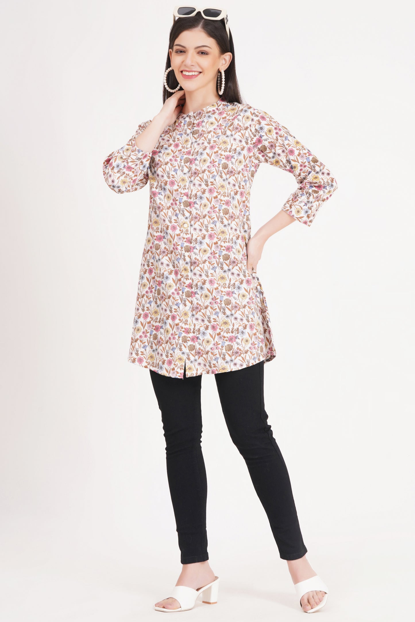 Vintage Flora Short Kurti