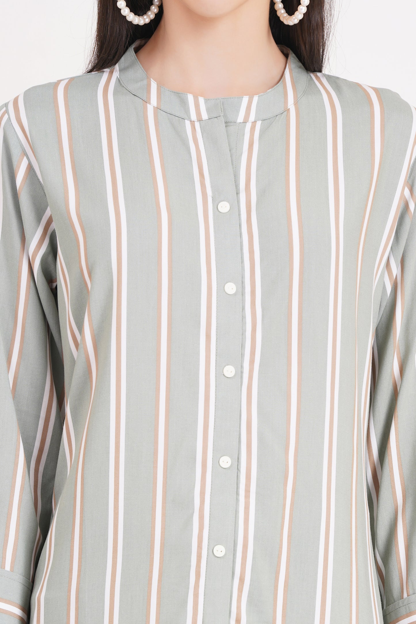 Elegant Striped Short Kurti