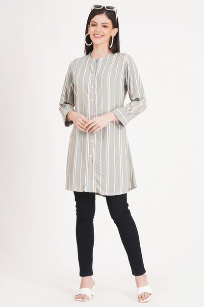 Elegant Striped Short Kurti