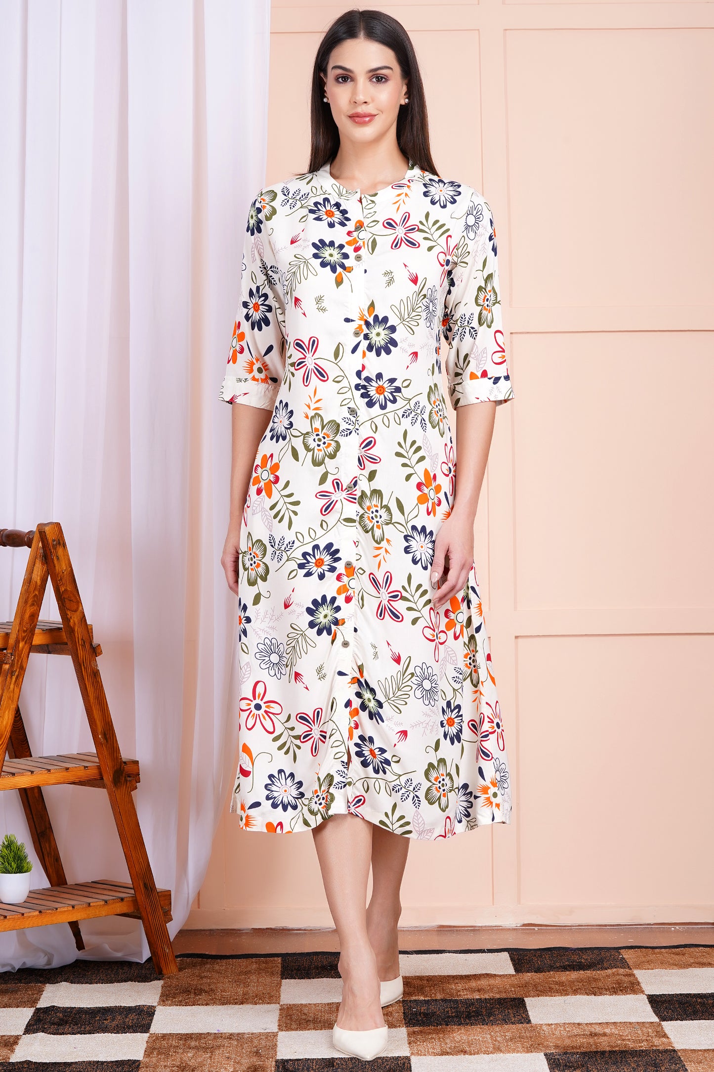 Autumn Bloom A-Line Dress