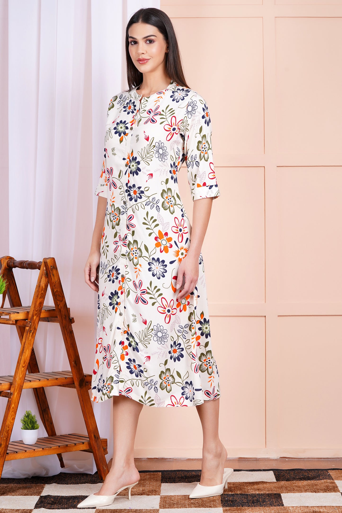 Autumn Bloom A-Line Dress
