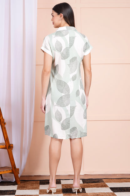 Garden Leaf Short Straight Dress
