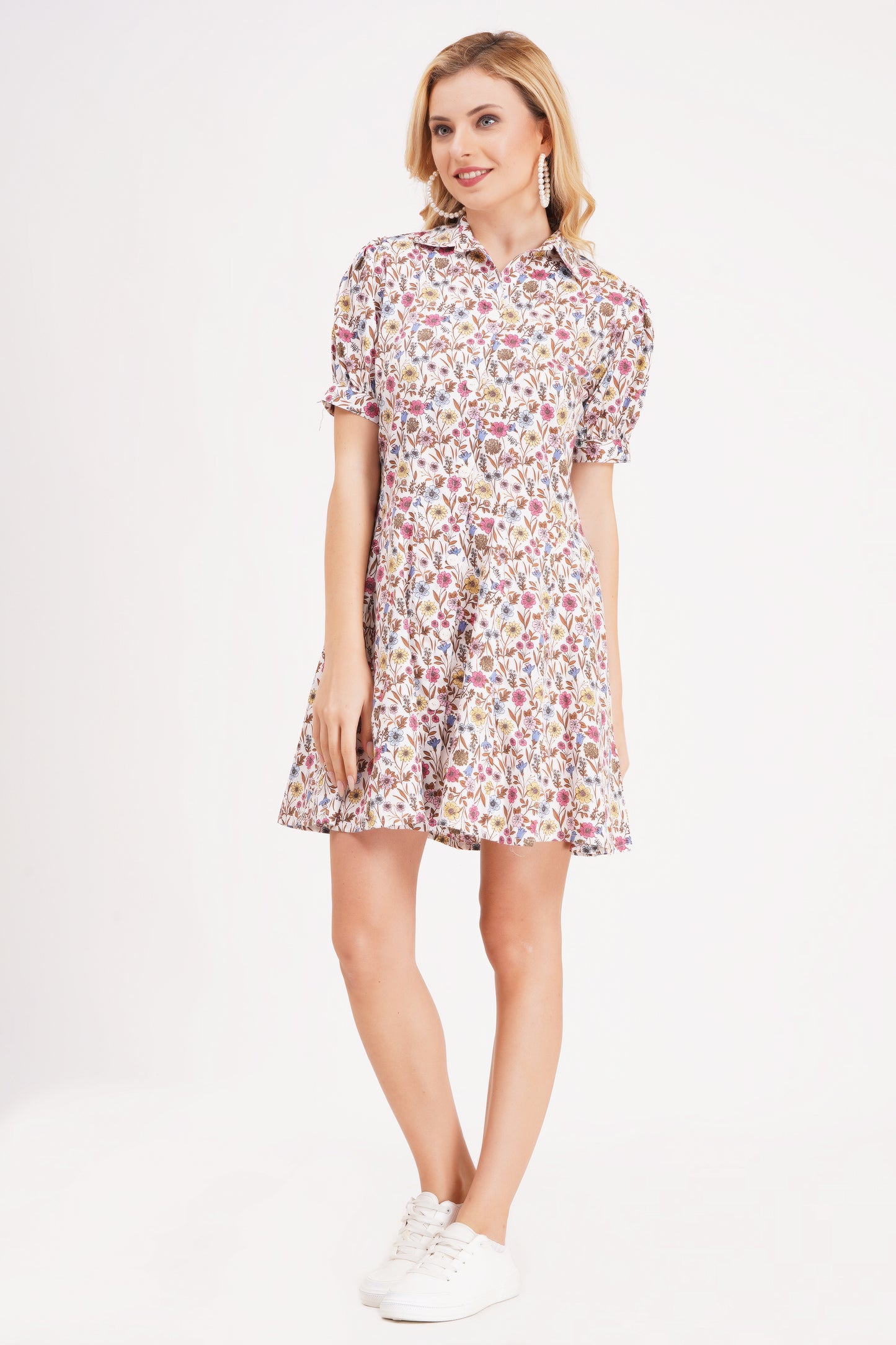 Vintage Floral Short Dress