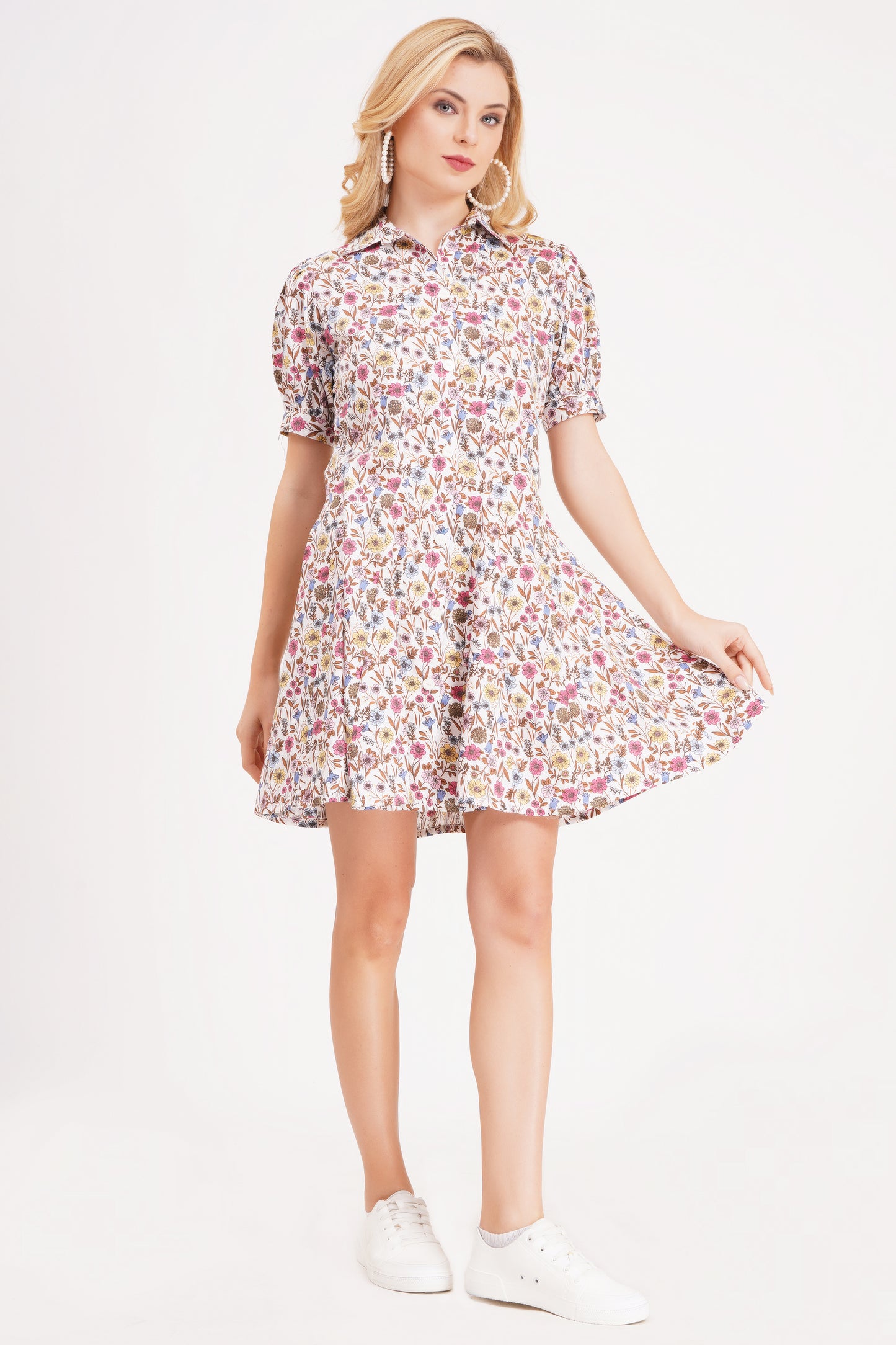 Vintage Floral Short Dress