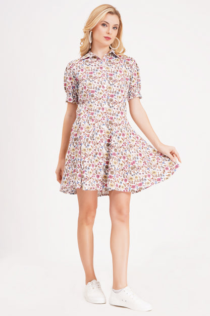 Vintage Floral Short Dress