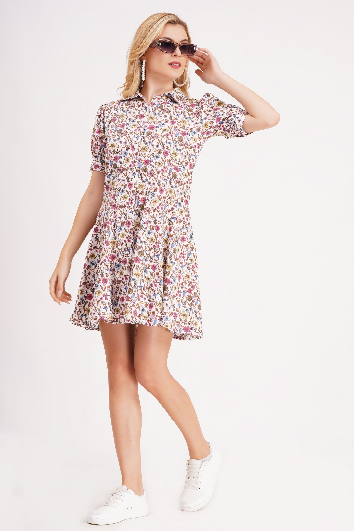 Vintage Floral Short Dress