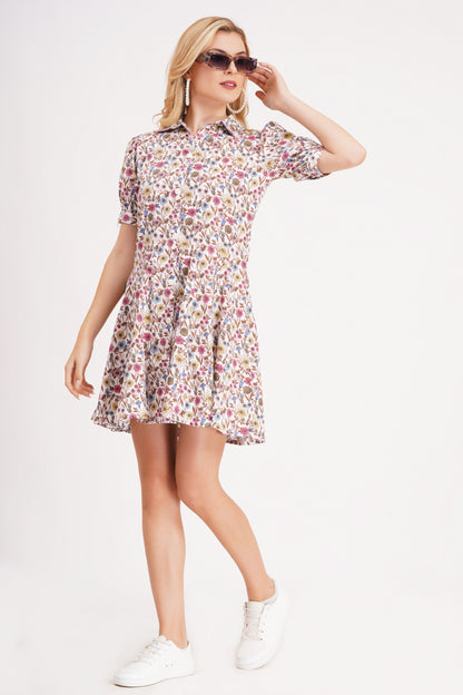 Vintage Floral Short Dress