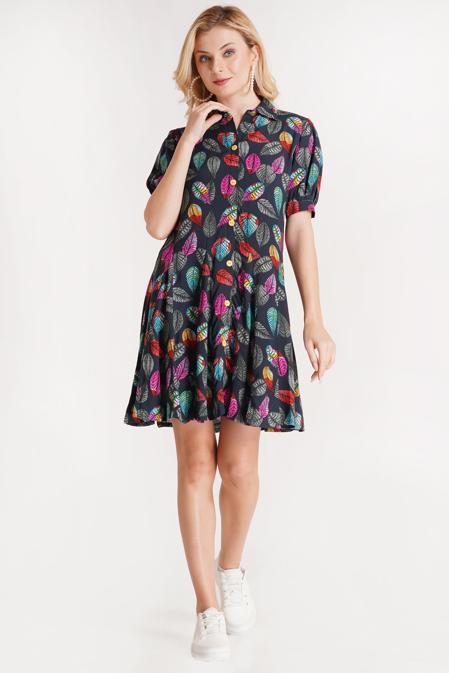 Midnight Botanica Short Dress