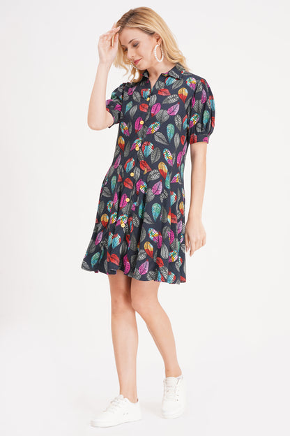 Midnight Botanica Short Dress