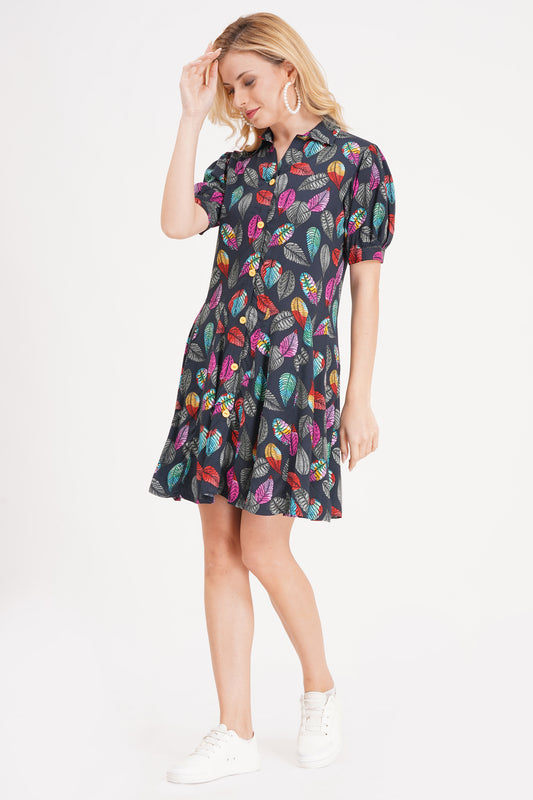 Midnight Botanica Short Dress
