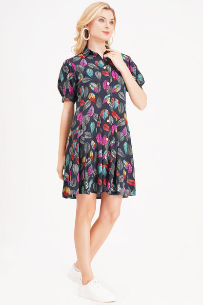 Midnight Botanica Short Dress