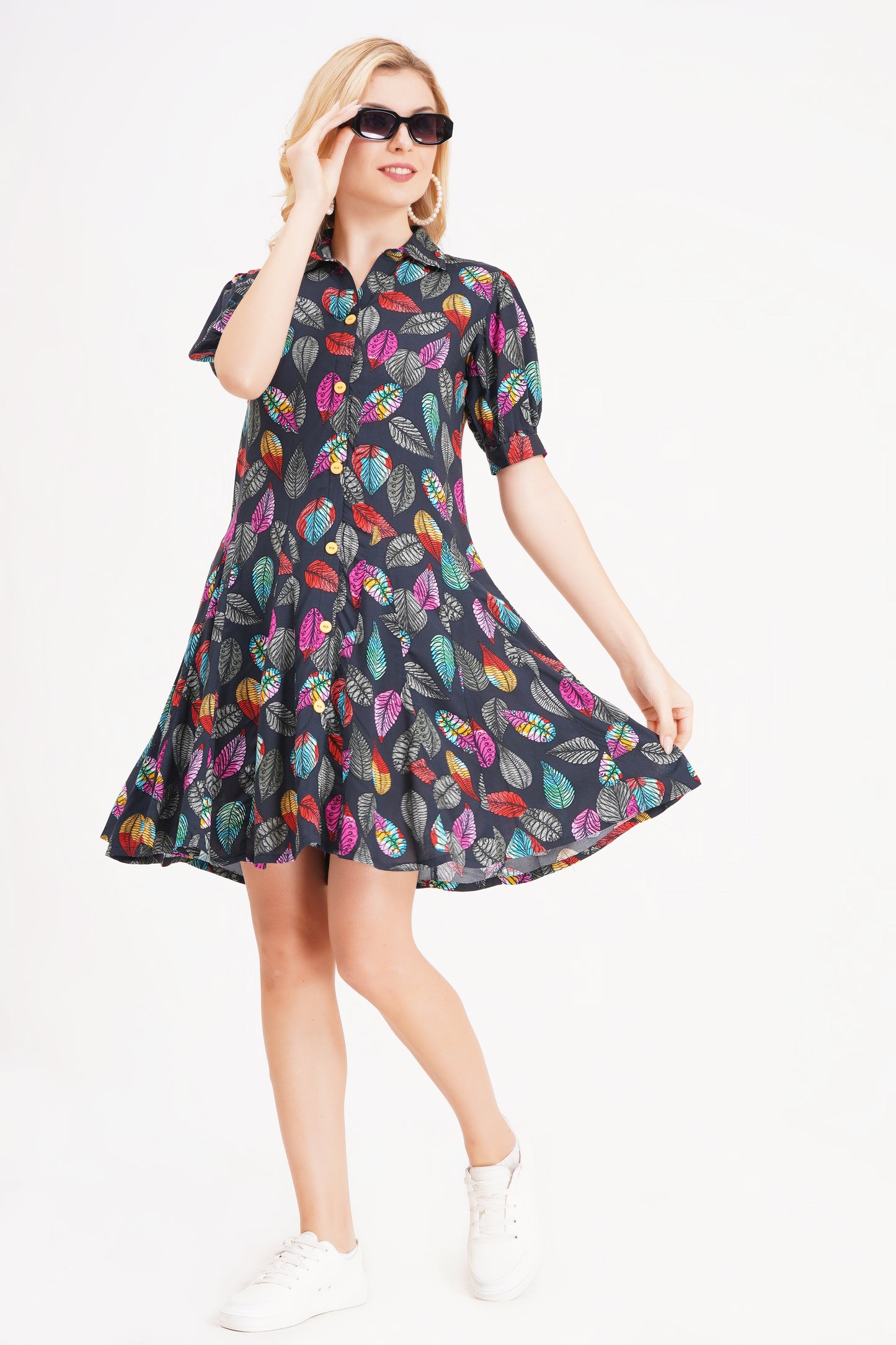 Midnight Botanica Short Dress