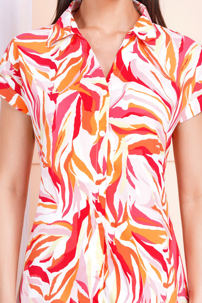 Tropical Blaze Short Straight Dress