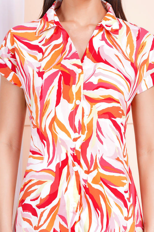 Tropical Blaze Short Straight Dress