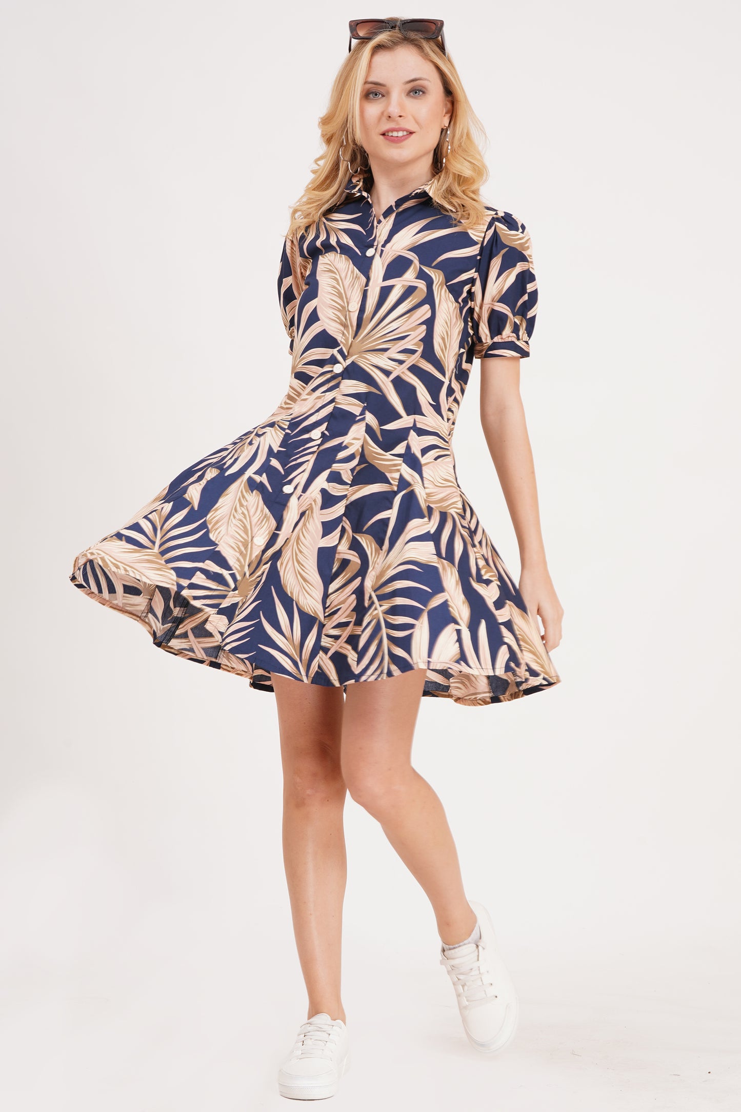 Royal Flora Short Dress