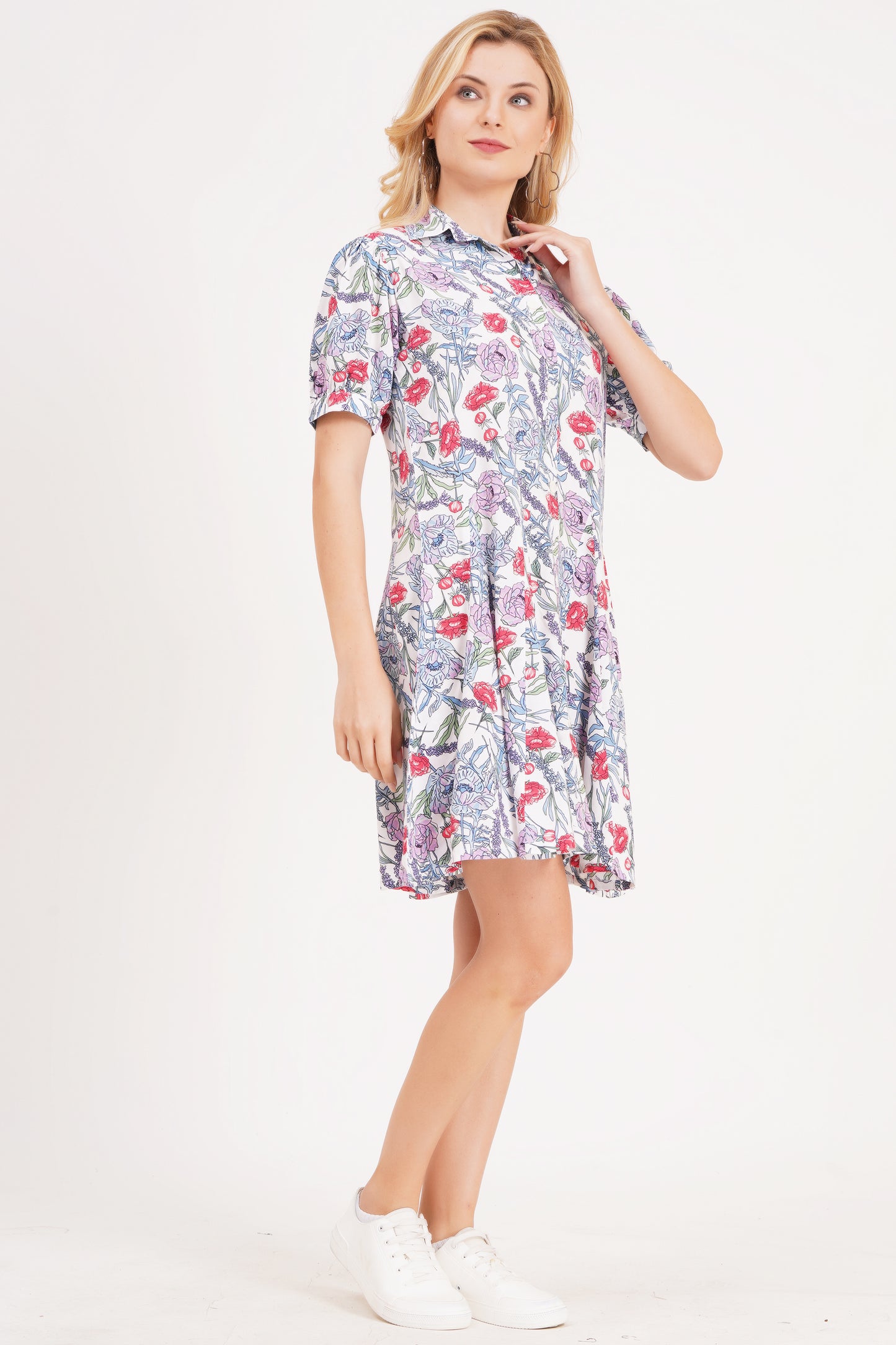 Bloom On Blue Short Dress