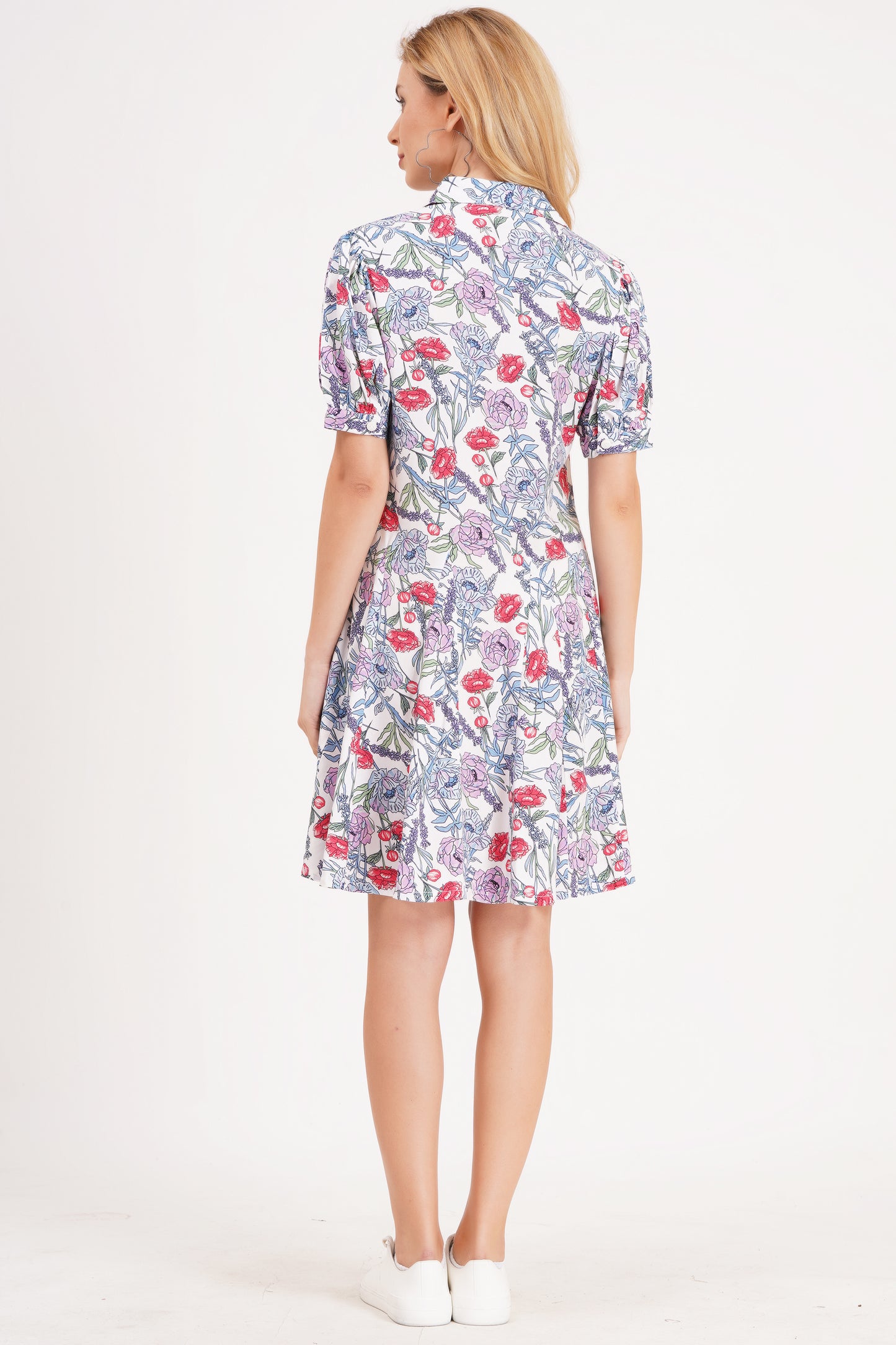 Bloom On Blue Short Dress