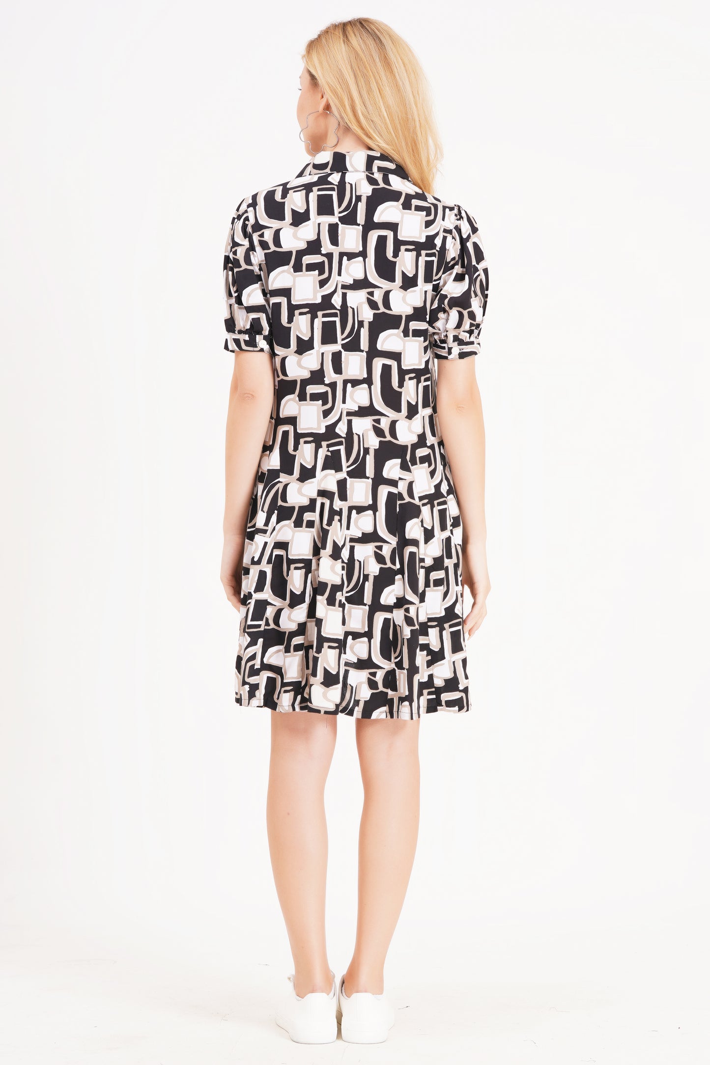 Abstract Printed Short Dress