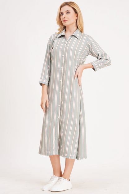 Elegant Striped A-Line Dress