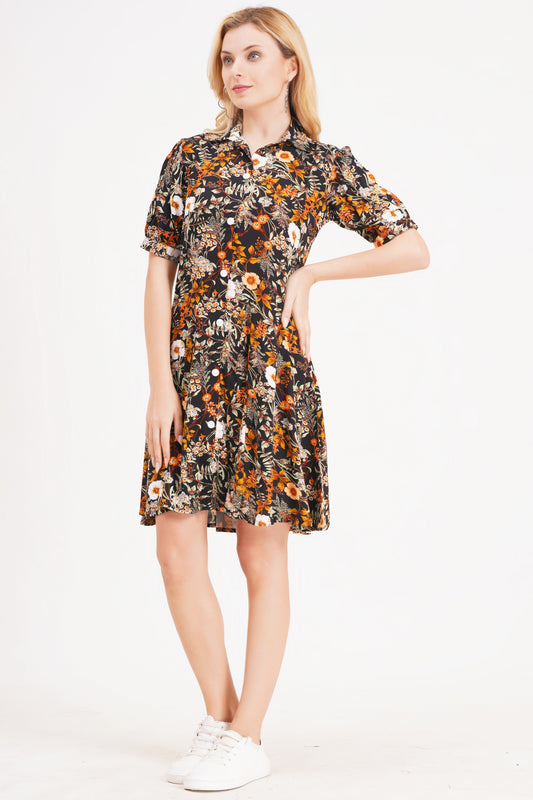 Floral Midnight Short Dress