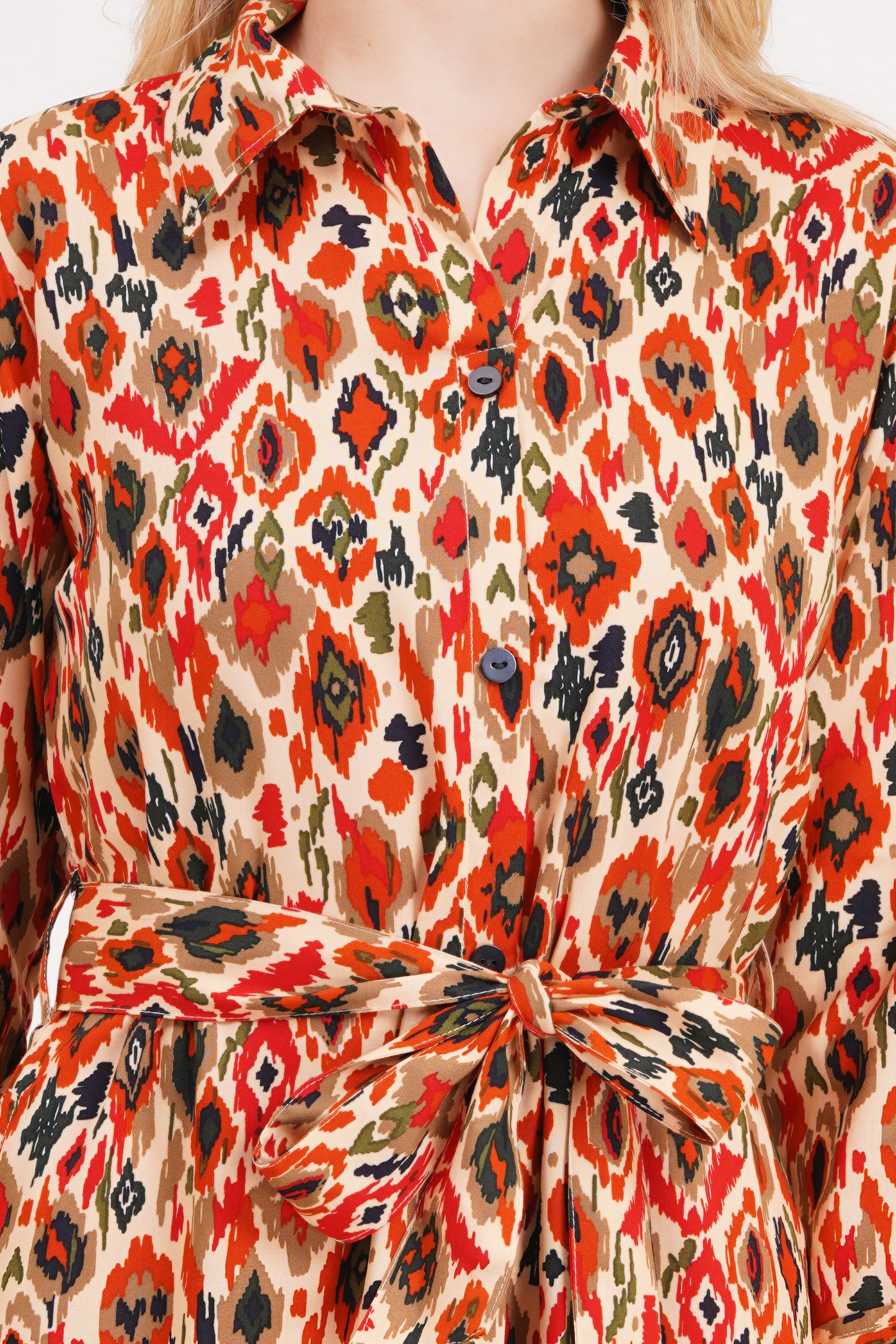 Spring A-Line Dress with Belt