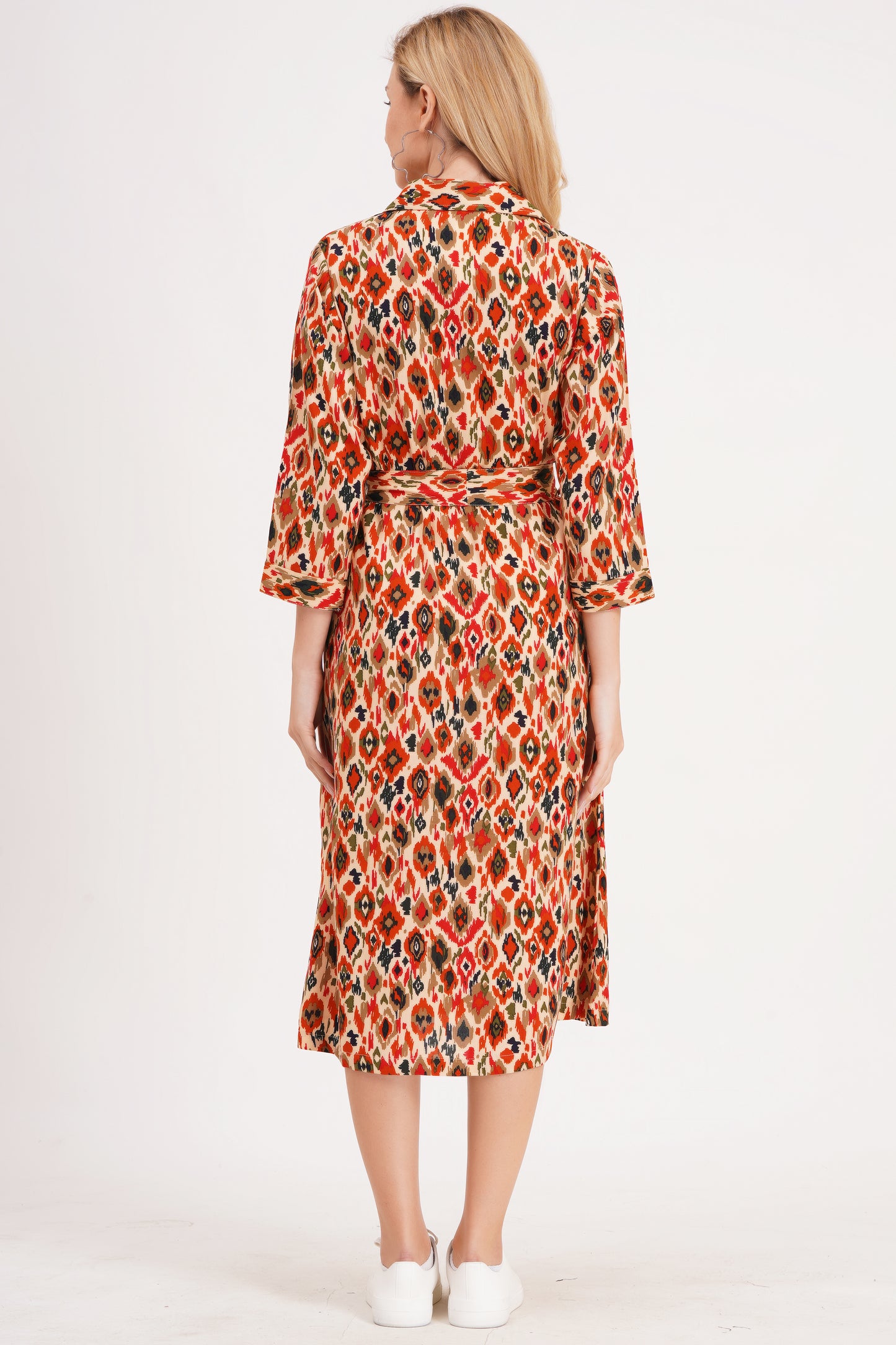 Spring A-Line Dress with Belt