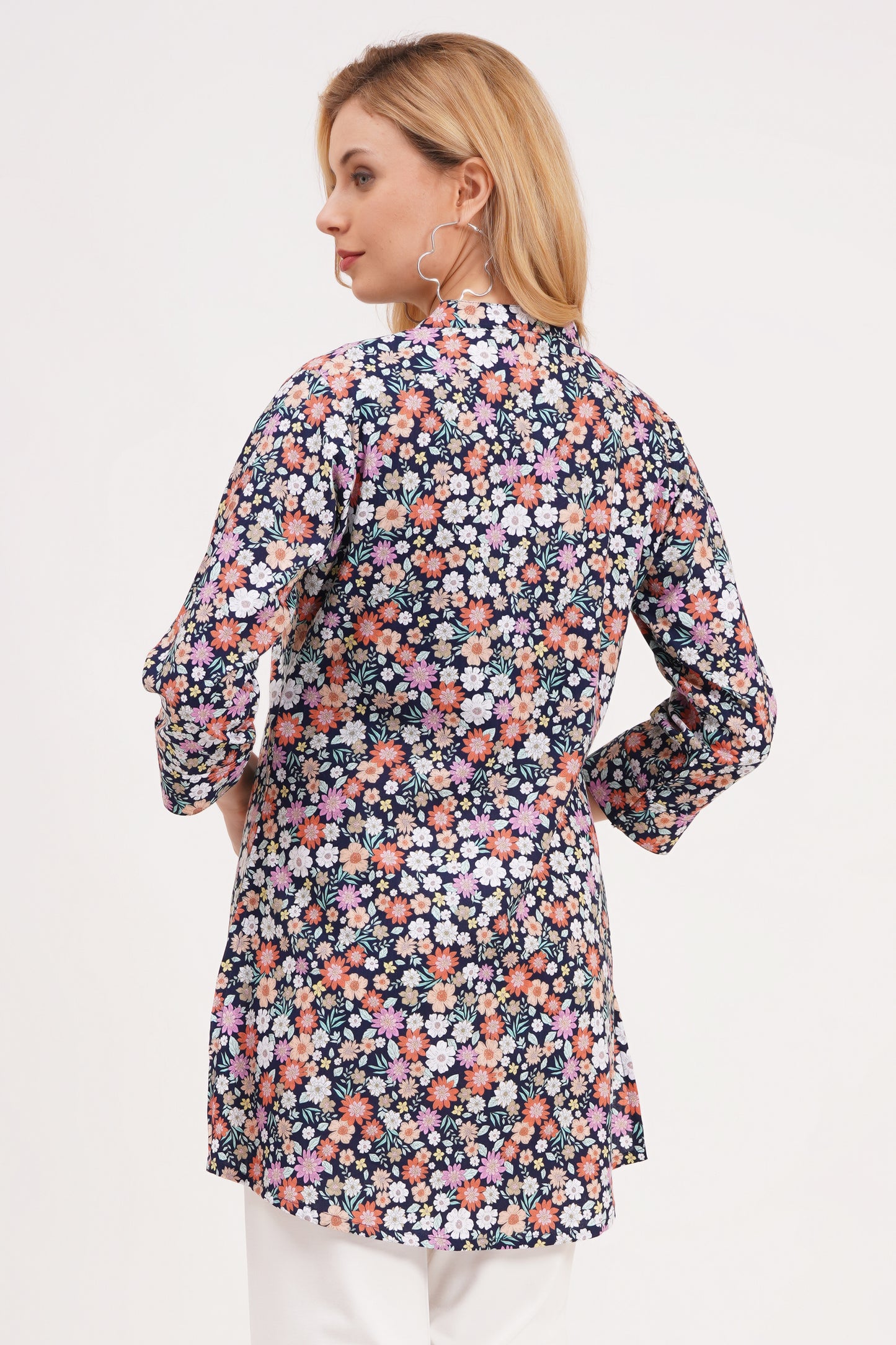 Floral Charm Printed Short Kurti