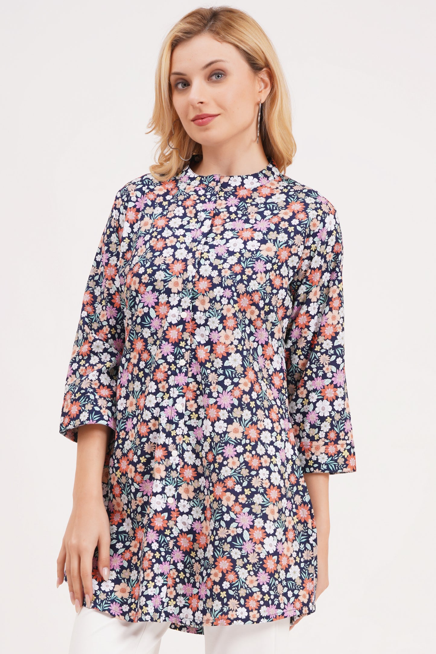 Floral Charm Printed Short Kurti