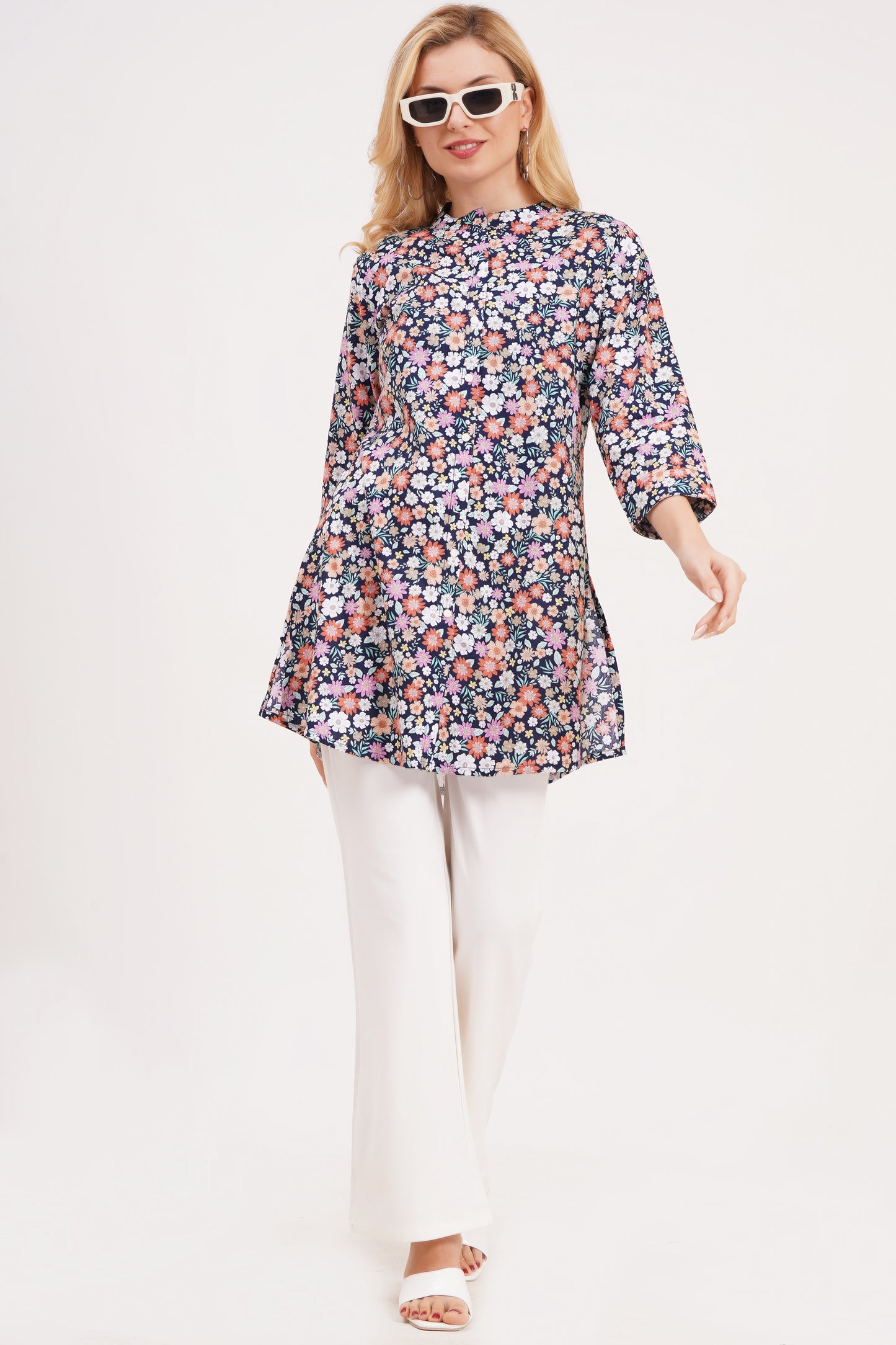 Floral Charm Printed Short Kurti