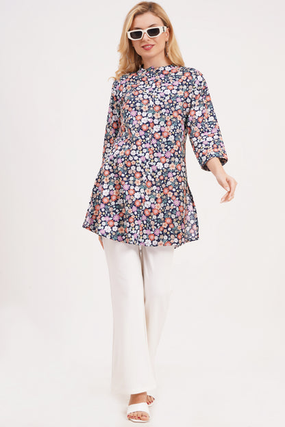 Floral Charm Printed Short Kurti