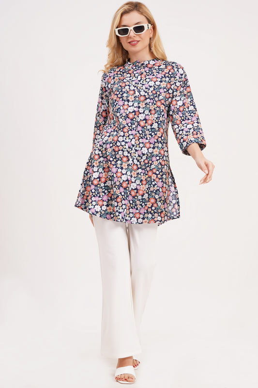 Floral Charm Printed Short Kurti