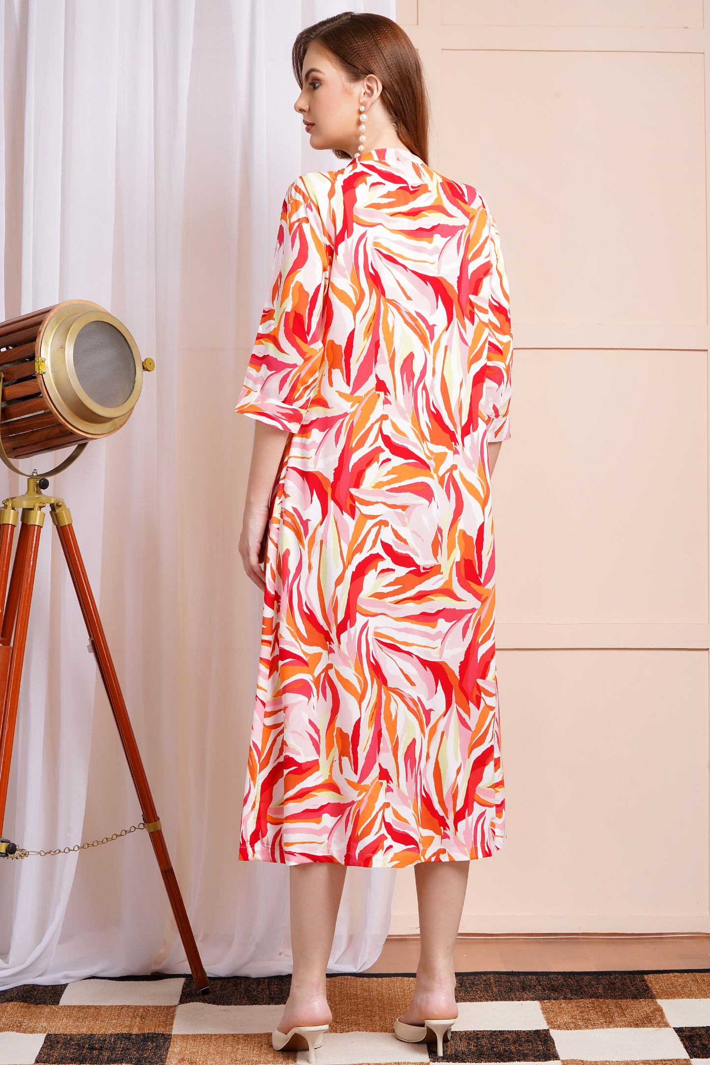 Tropical Blaze A-Line Dress