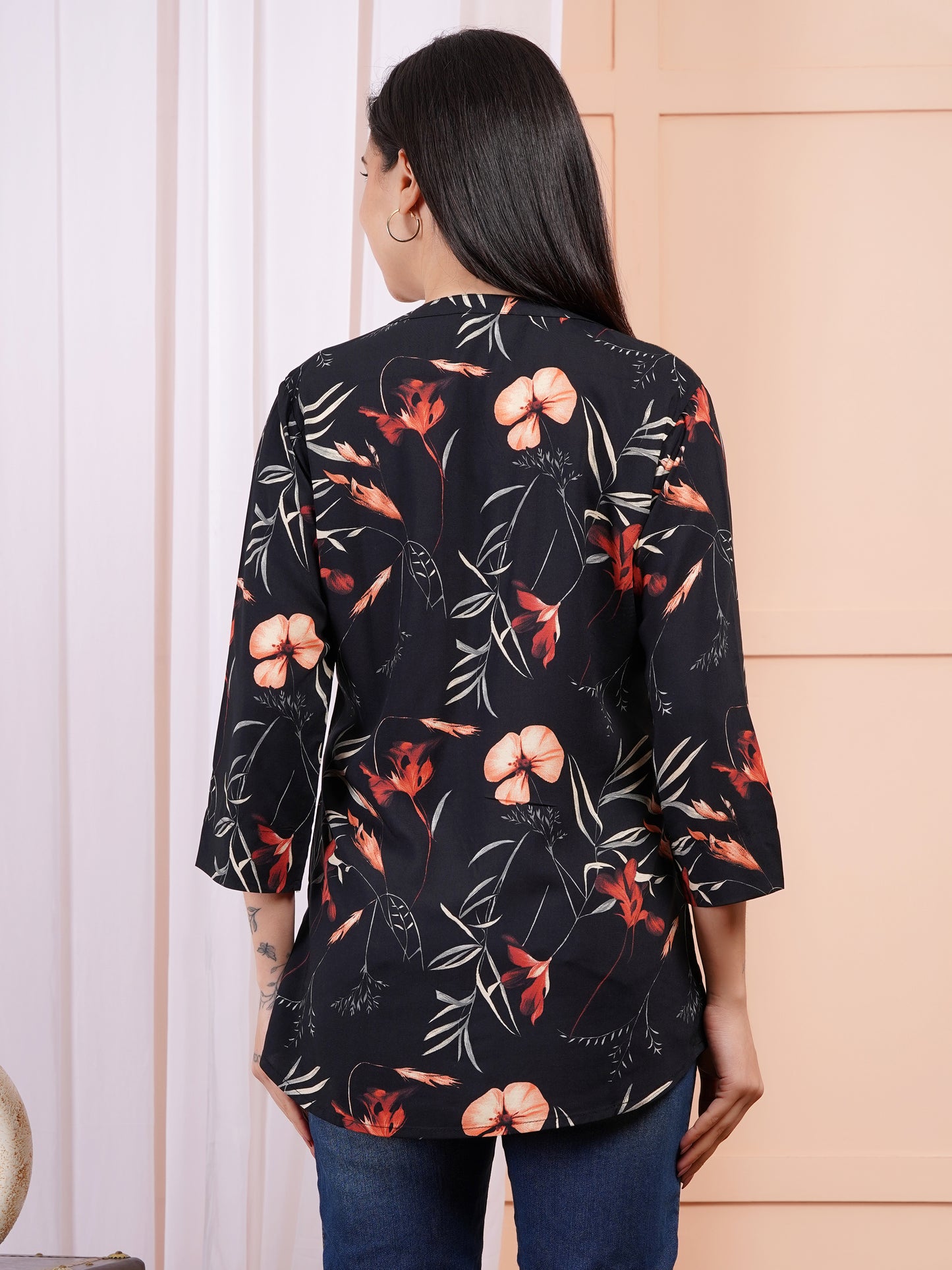 Dark Bloom Print Top