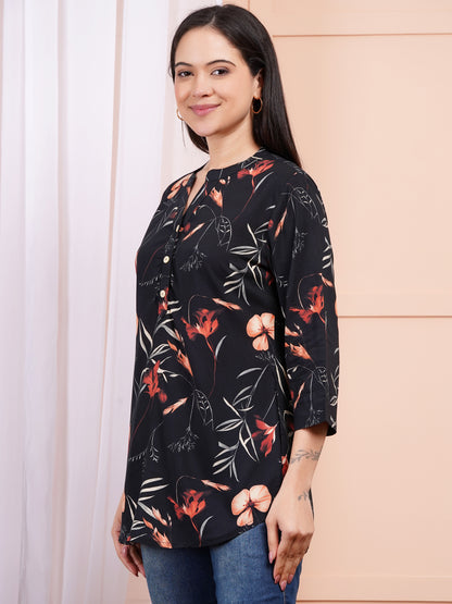 Dark Bloom Print Top