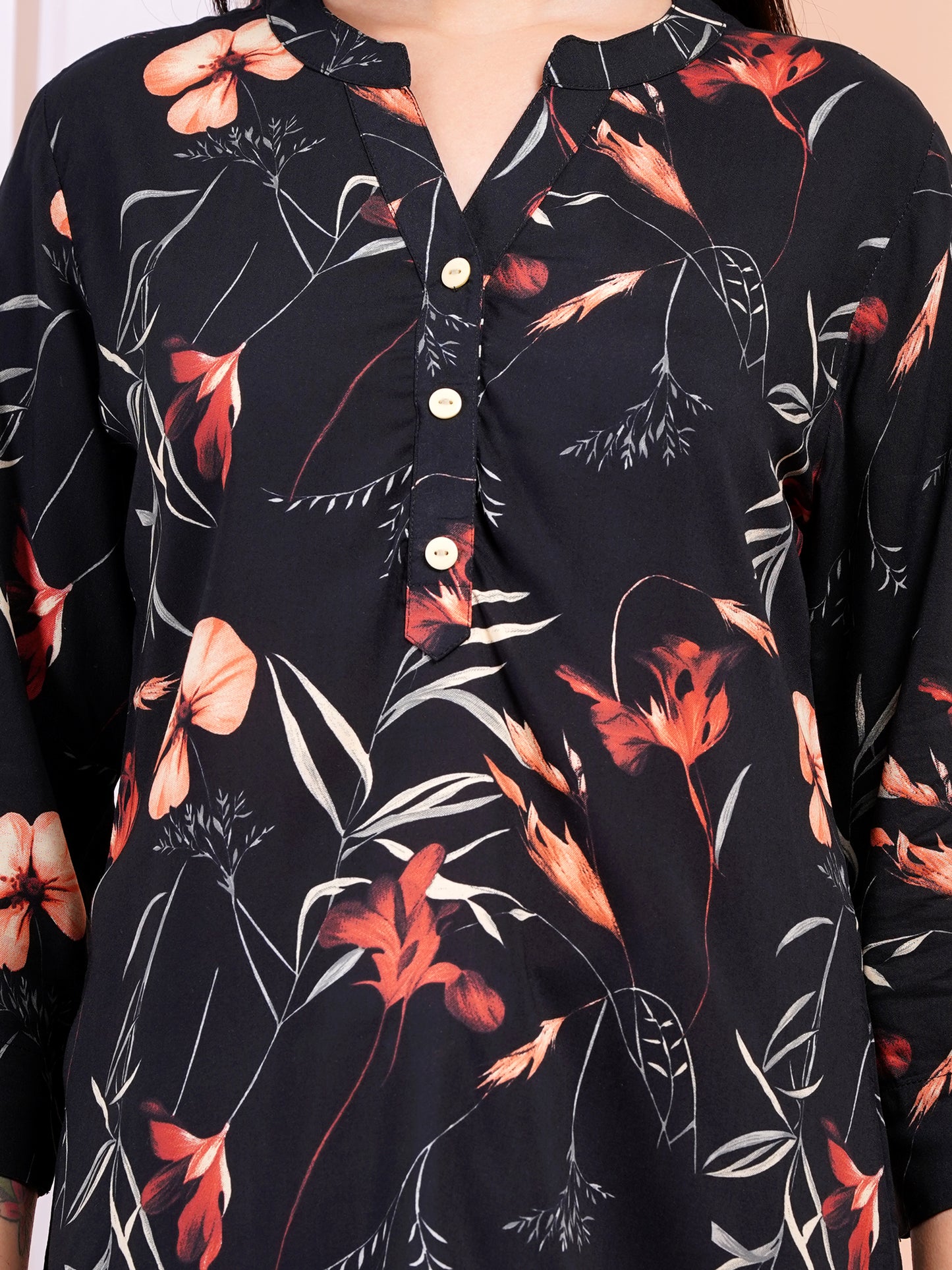 Dark Bloom Print Top
