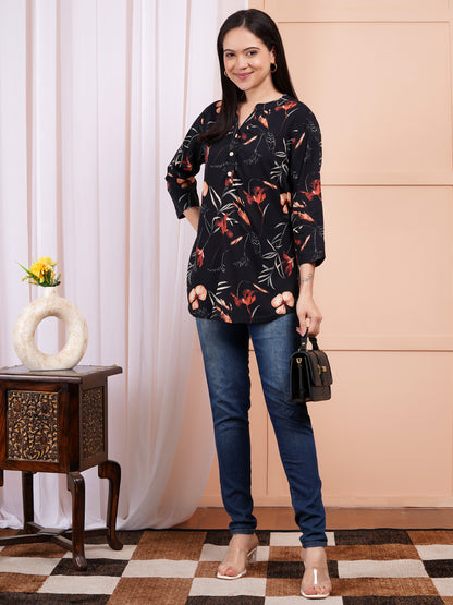 Dark Bloom Print Top