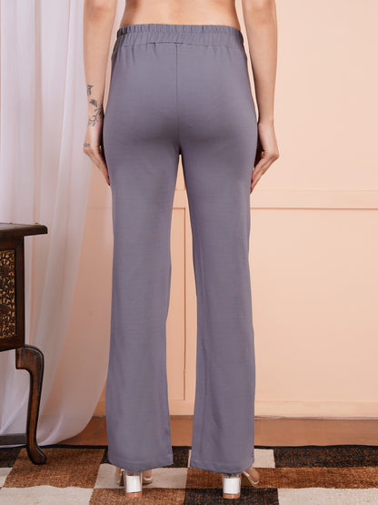 Classic Light Gray Bell-Bottom Pants
