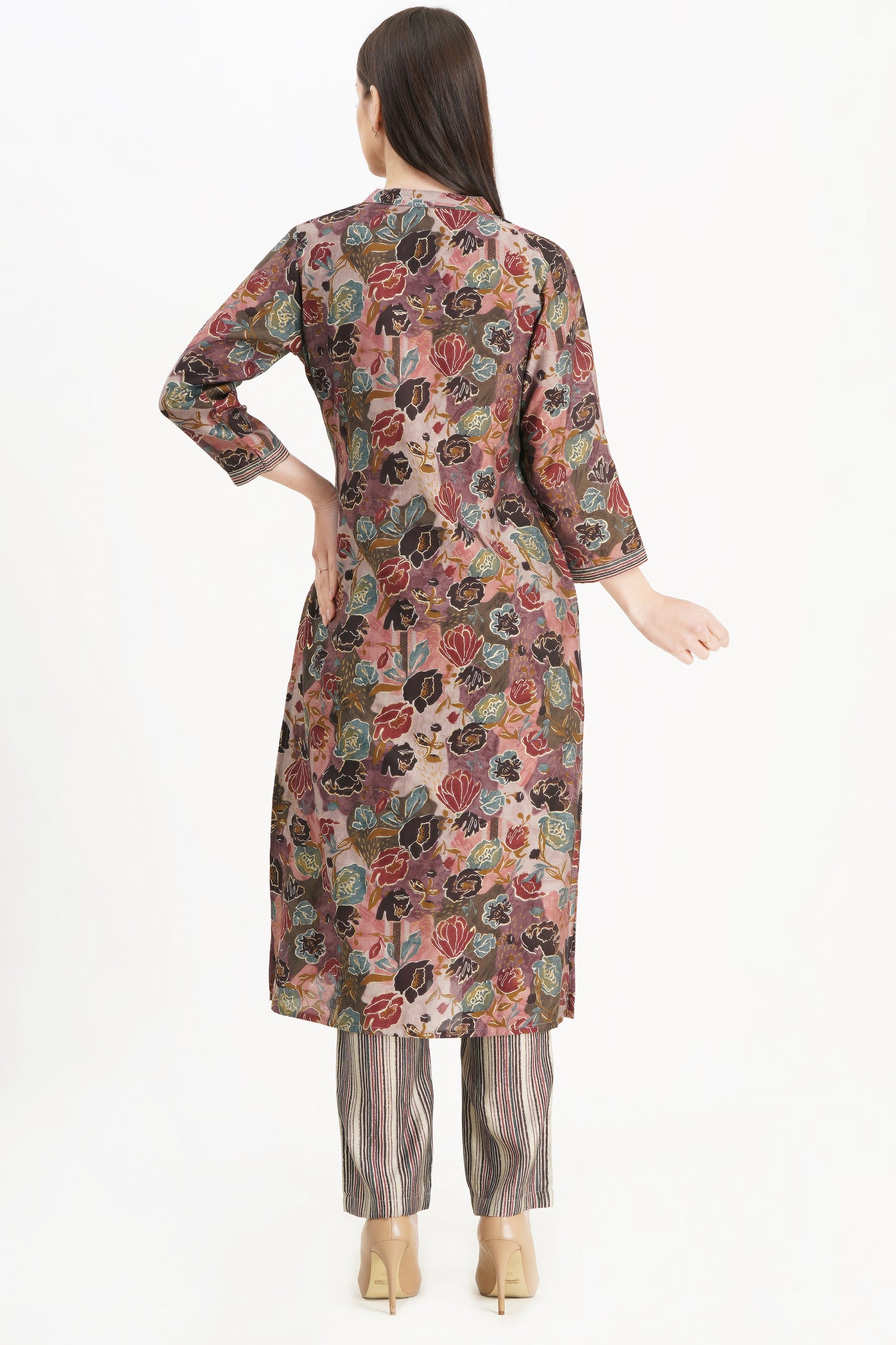 Floral Print Straight Kurta Set with Dupatta