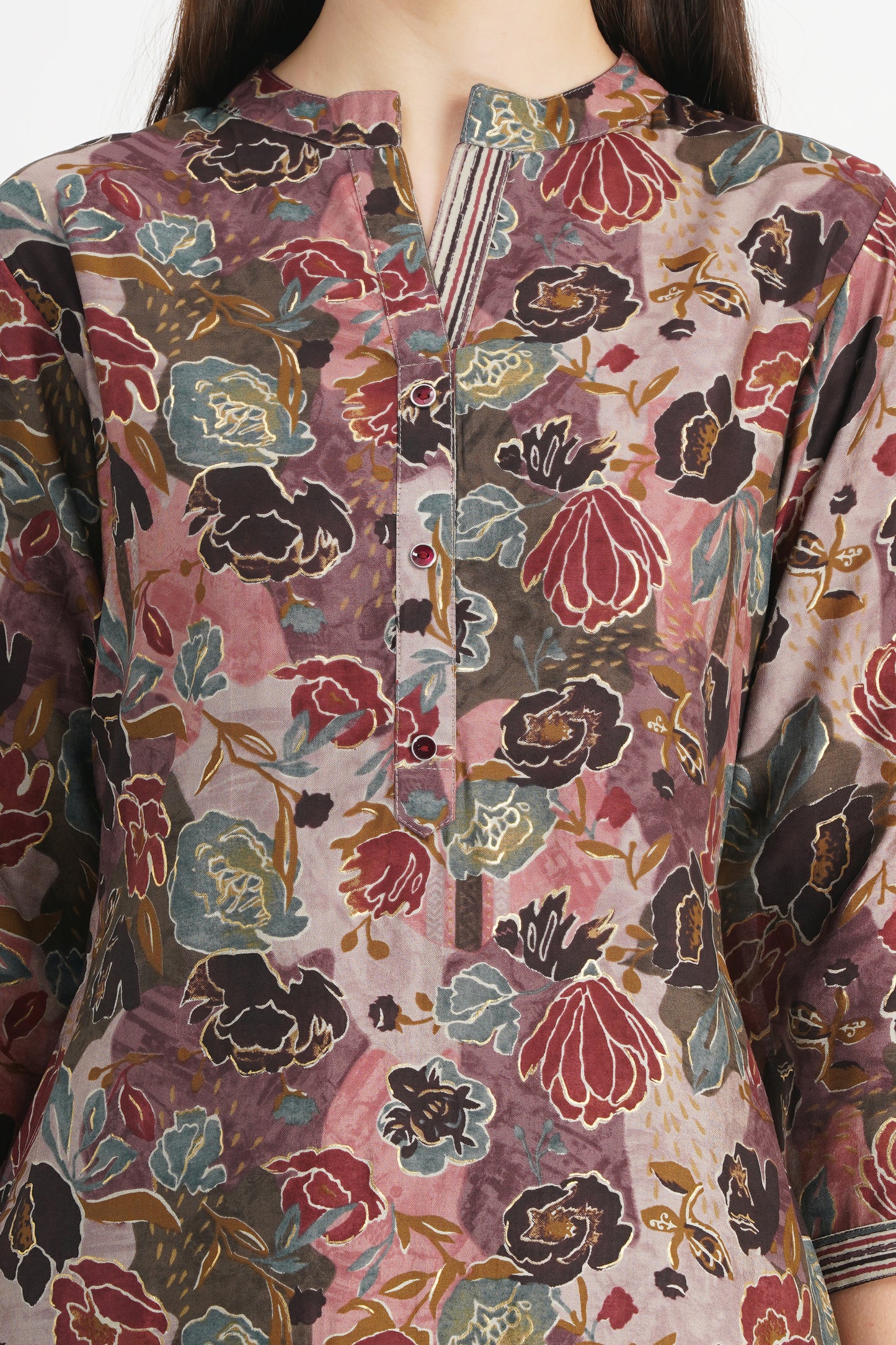 Floral Print Straight Kurta Set with Dupatta