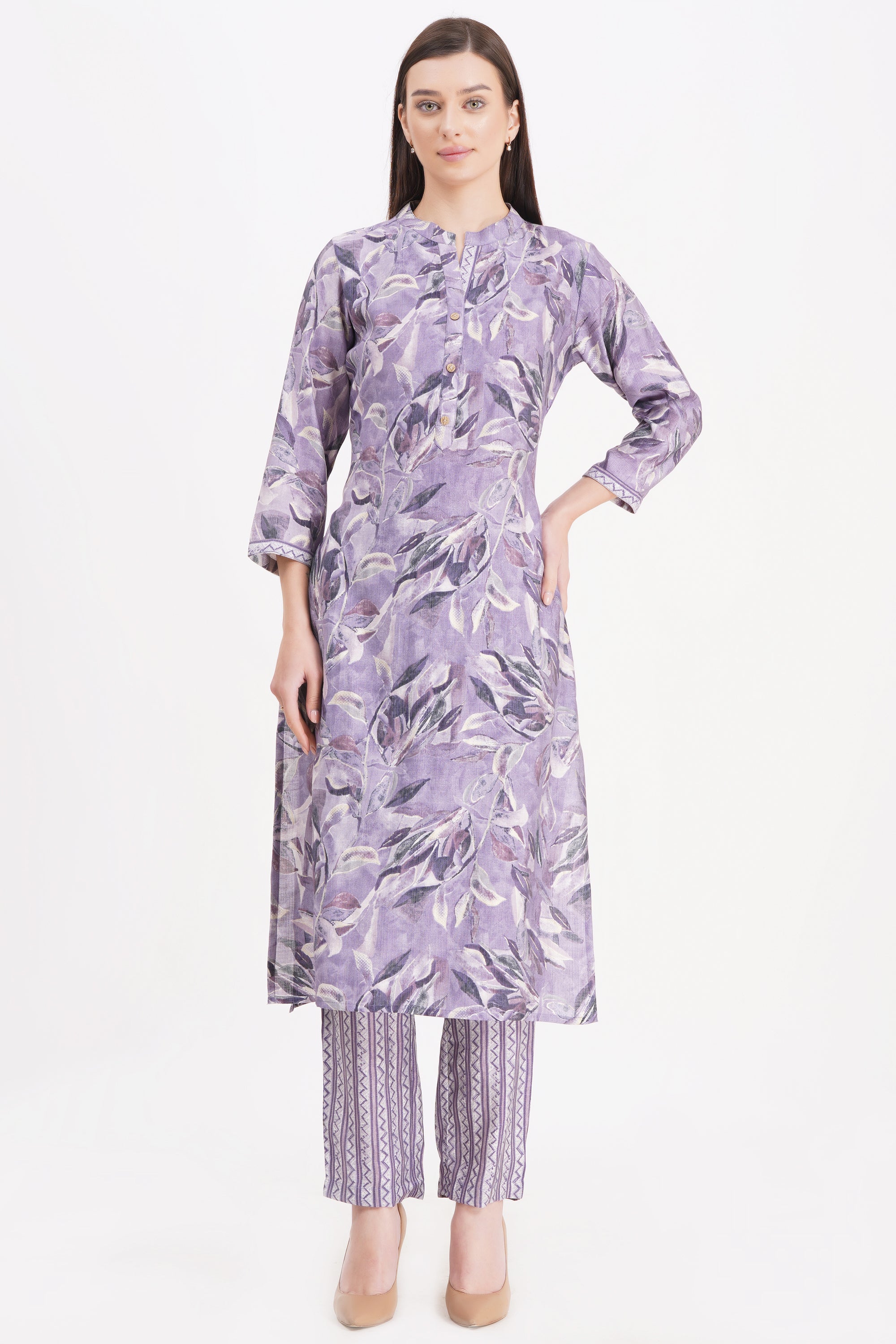 Lavender Elegance Kurta Set with Dupatta