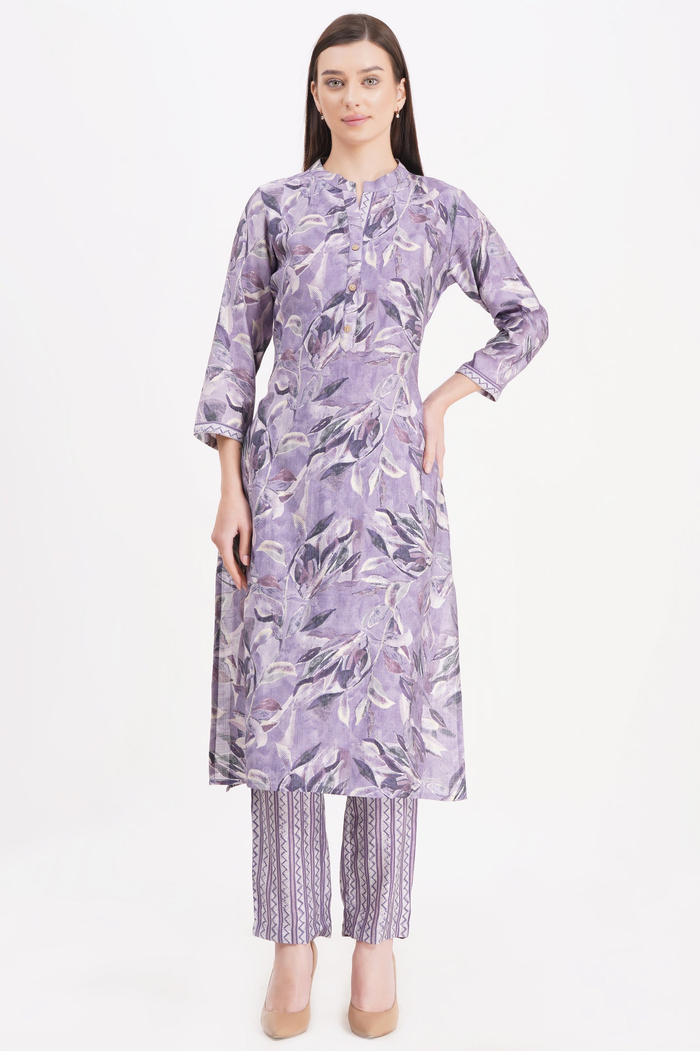 Lavender Elegance Kurta Set with Dupatta