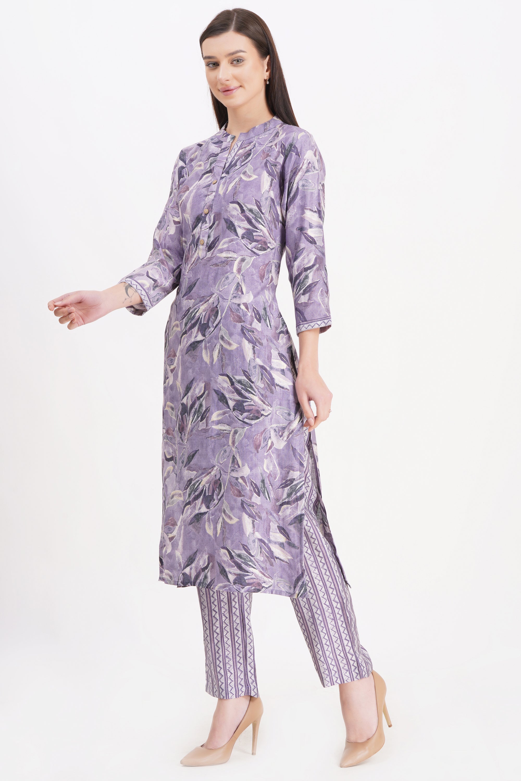 Lavender Elegance Kurta Set with Dupatta