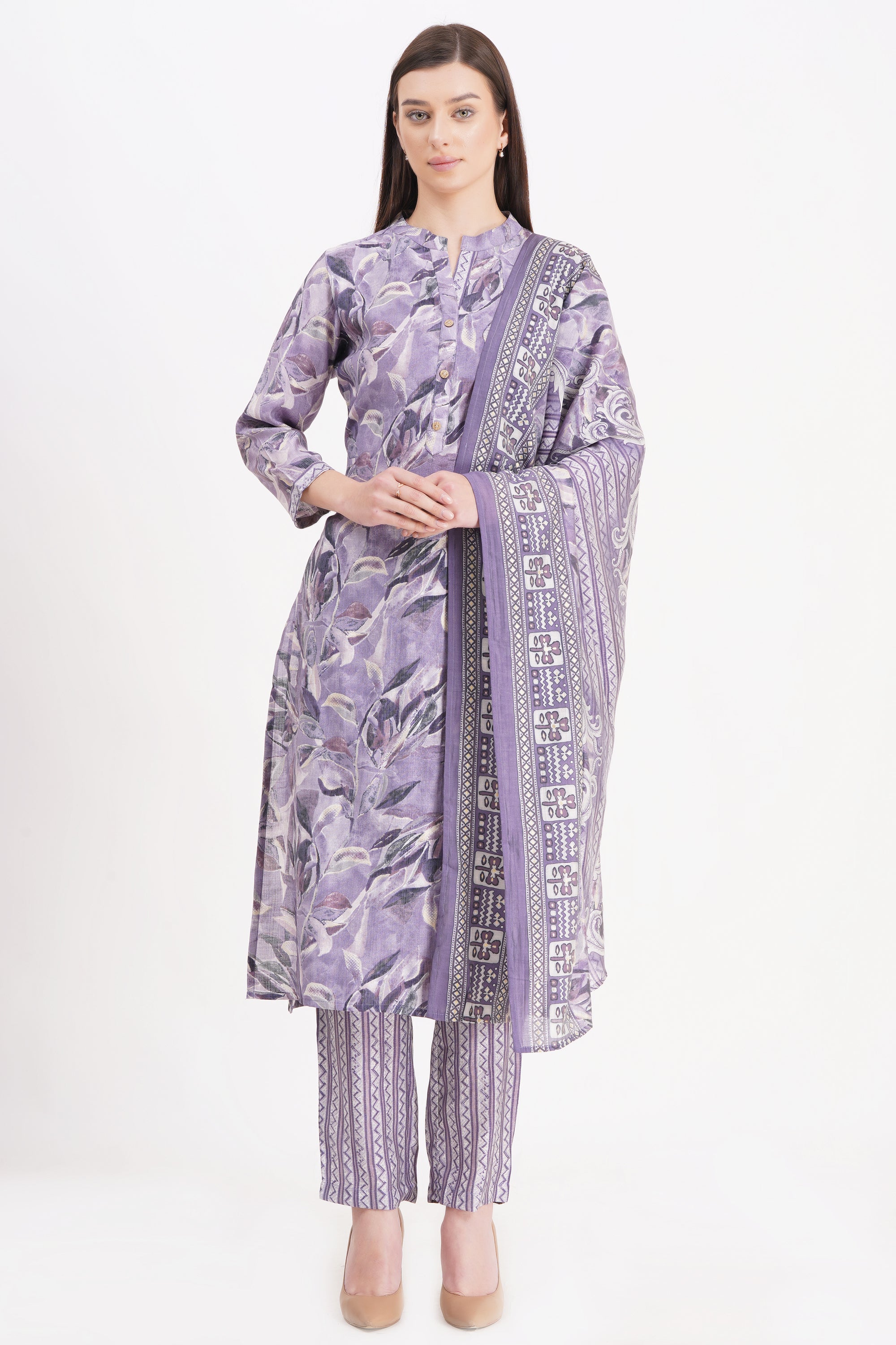 Lavender Elegance Kurta Set with Dupatta