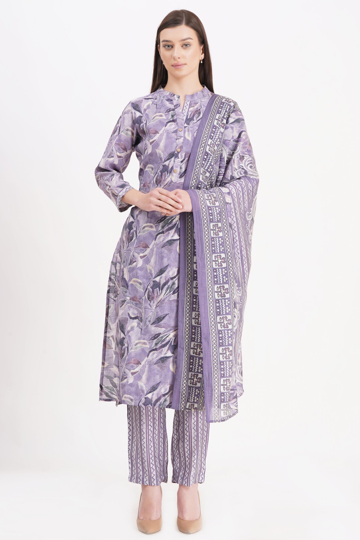 Lavender Elegance Kurta Set with Dupatta