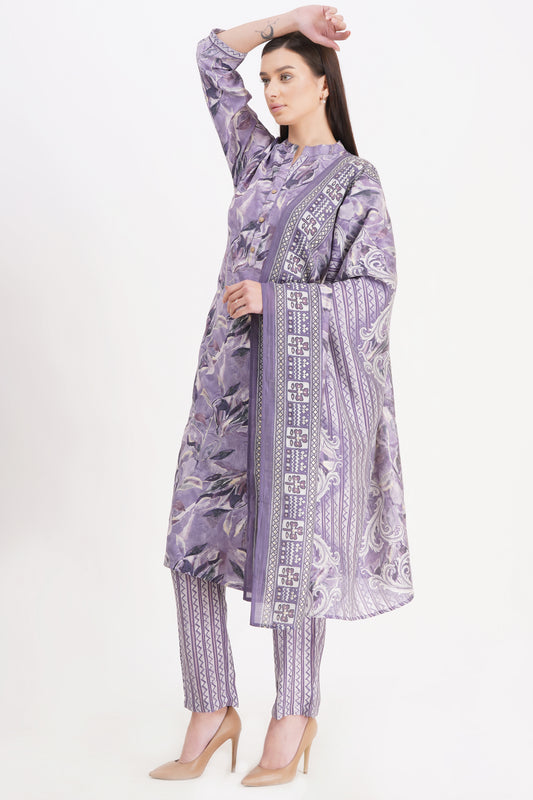 Lavender Elegance Kurta Set with Dupatta