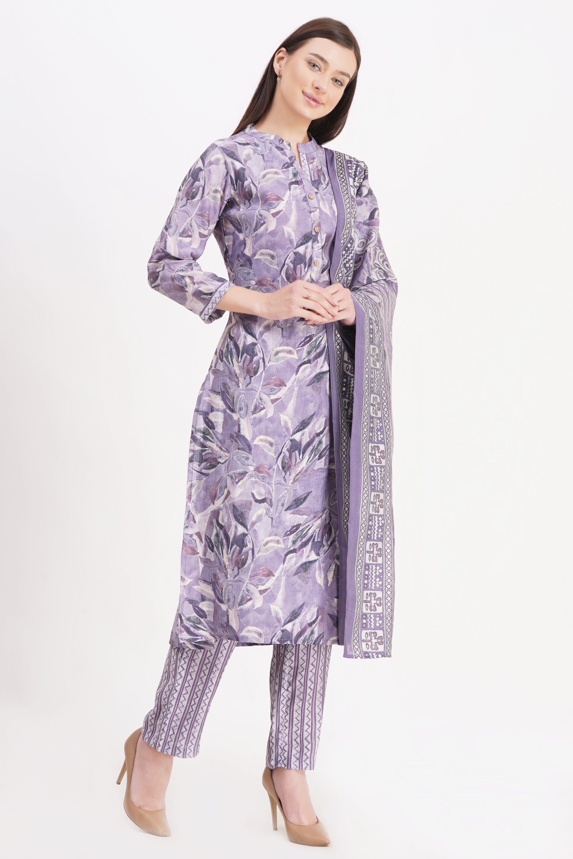 Lavender Elegance Kurta Set with Dupatta