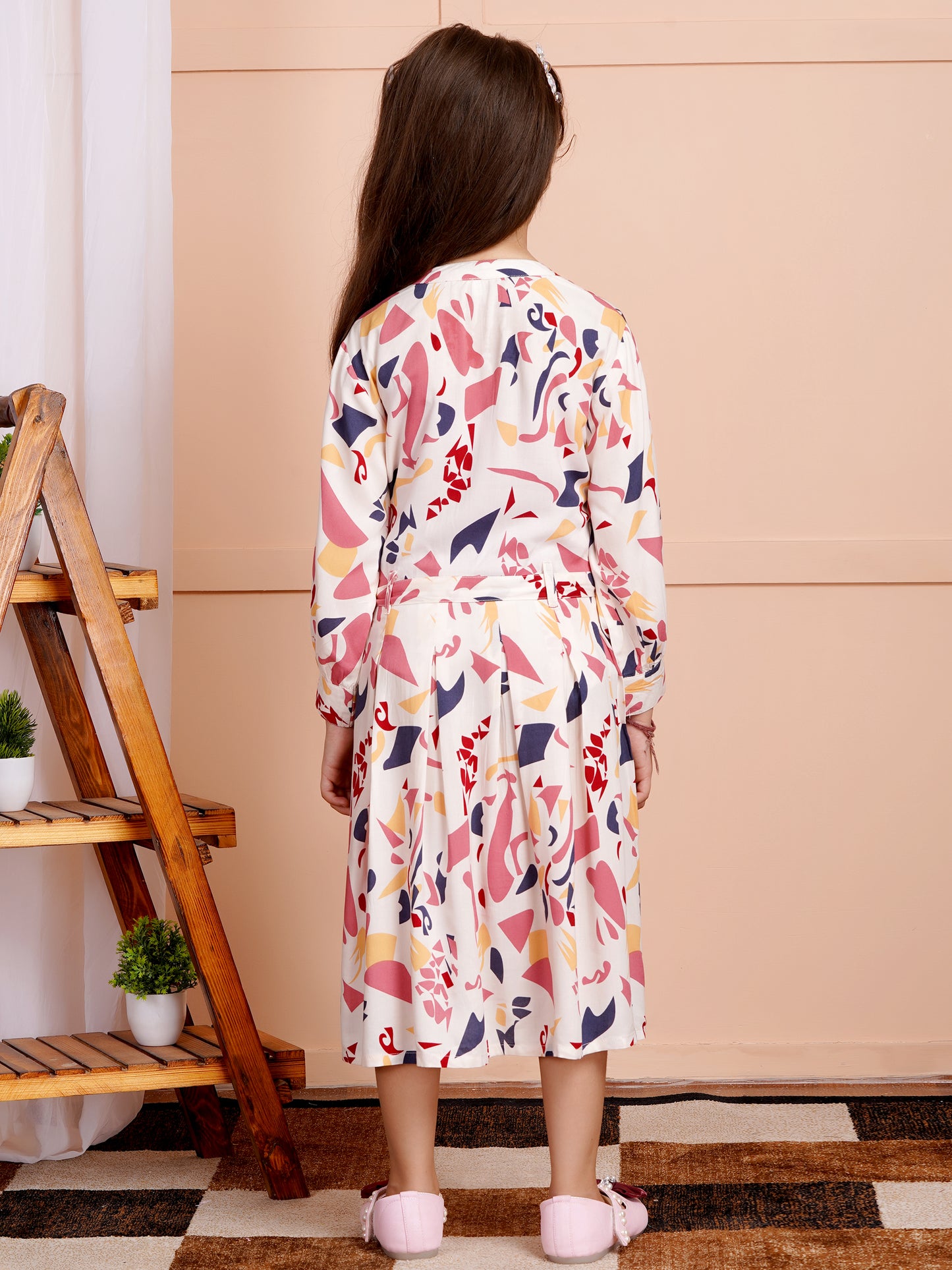 Candy Blush Belted Girl's Dress
