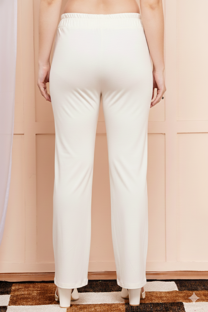 Classic Off White Bell-Bottom Pants